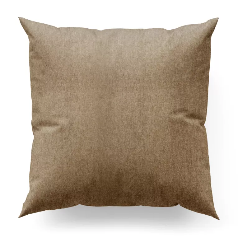Poszewka szyta beżowa z tkaniny o szenilowej strukturze