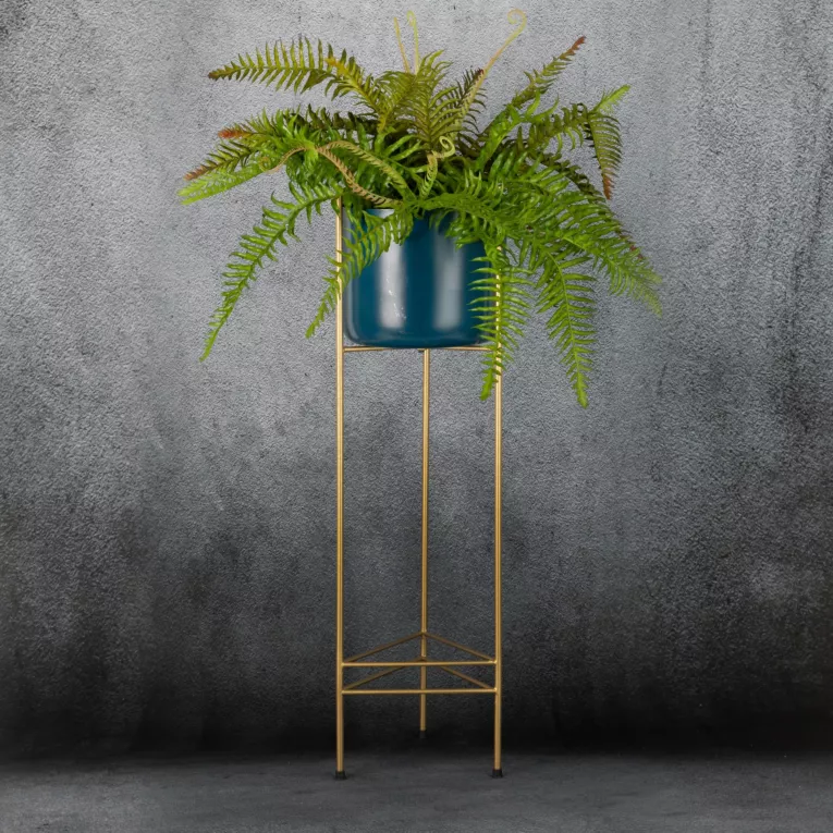 Metalowa osłonka na donicę na stojaku