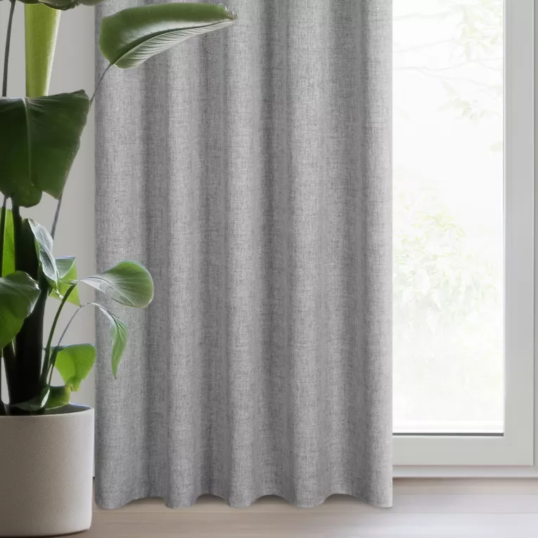 Zasłona srebrna w stylu eko 140x270 cm taśma - JULA2