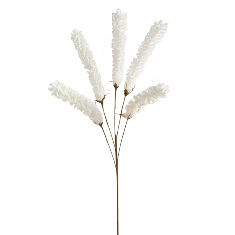 Kwiat sztuczny biały z plastycznej pianki foamiran 90 cm