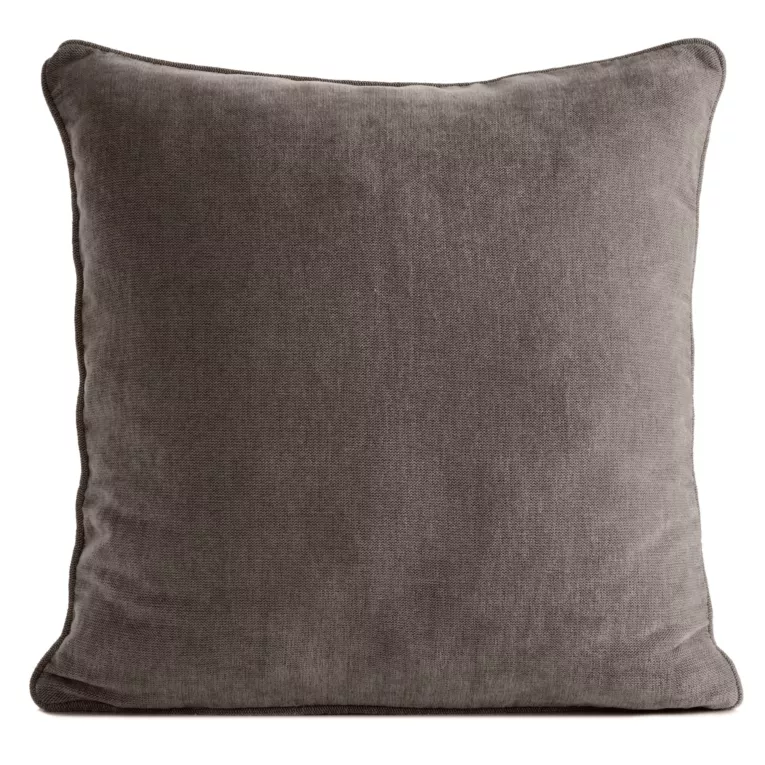 Poszewka na poduszkę 45x45 cm ciemnobeżowa z szenilowej tkaniny - VANI