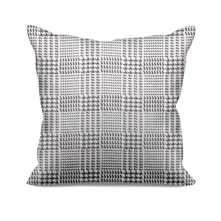 Poszewka szyta naturalno czarna z grubej welwetowej tkaniny w elegancki geometryczny wzór Italissima Eva Minge