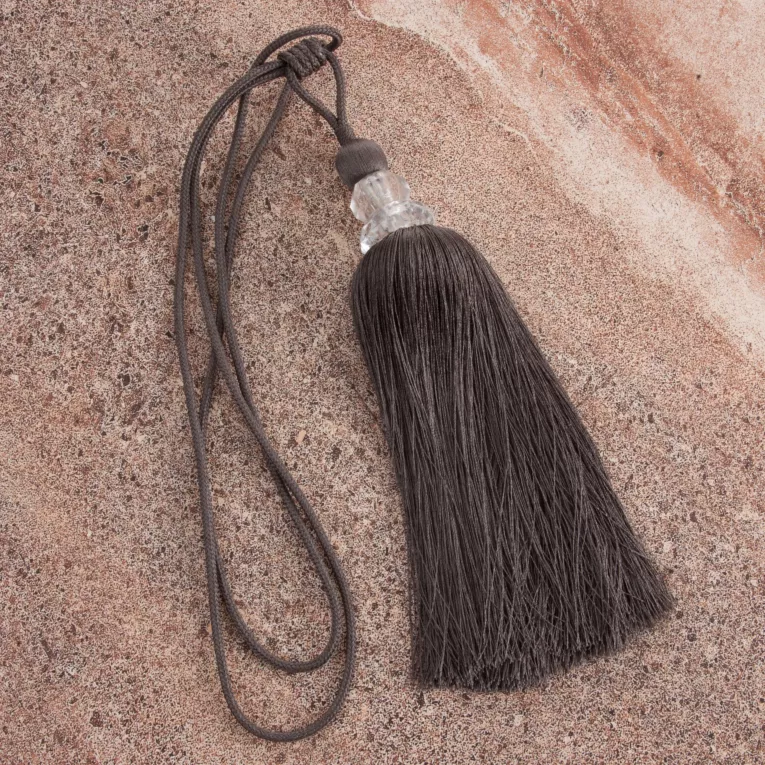 Dekoracyjny sznur do zasłon KAREN upinacz z ozdobnym chwostem i kryształkiem