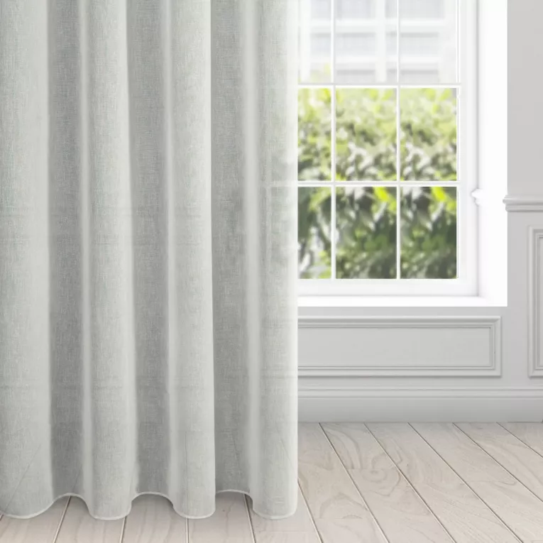 Firana ALICJA z etaminy o naturalnym splocie przeplatana subtelnie lśniącą nitką