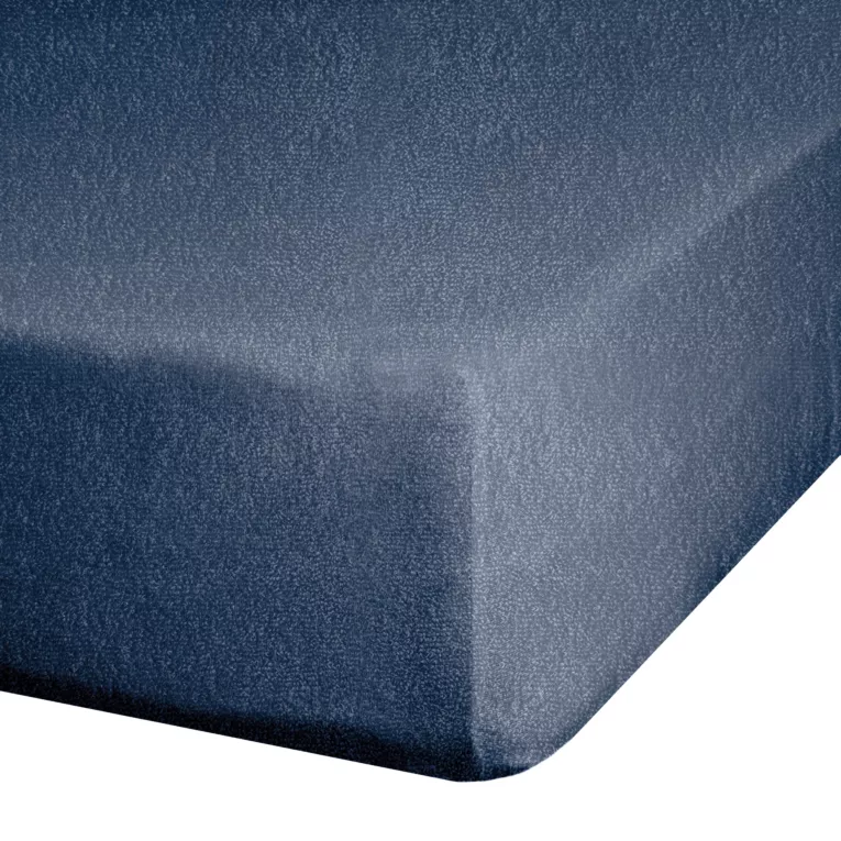 Prześcieradło frotte z gumką 160x200 cm z bawełny kolor granatowy 170 g/m2 Design 91