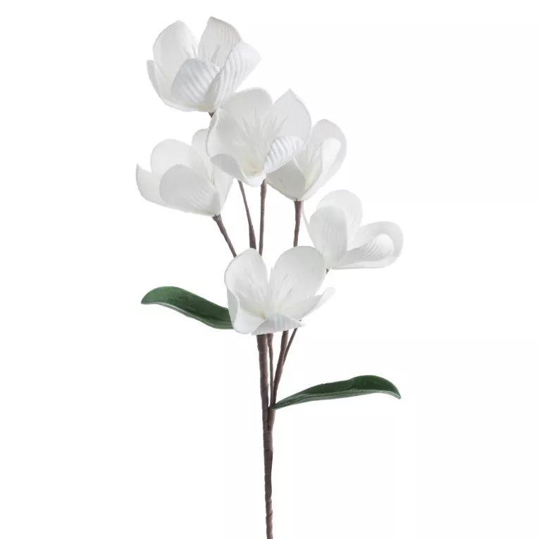 Kwiat sztuczny biały z plastycznej pianki foamiran 70 cm