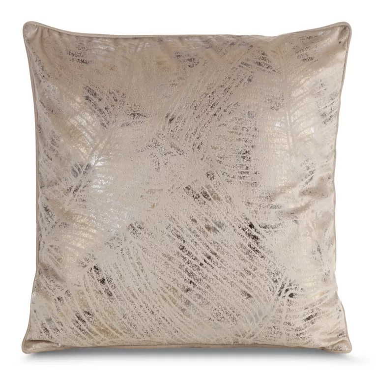 Poszewka TULIA z miękkiego welwetu z metalicznym nadrukiem z motywem liści bananowca