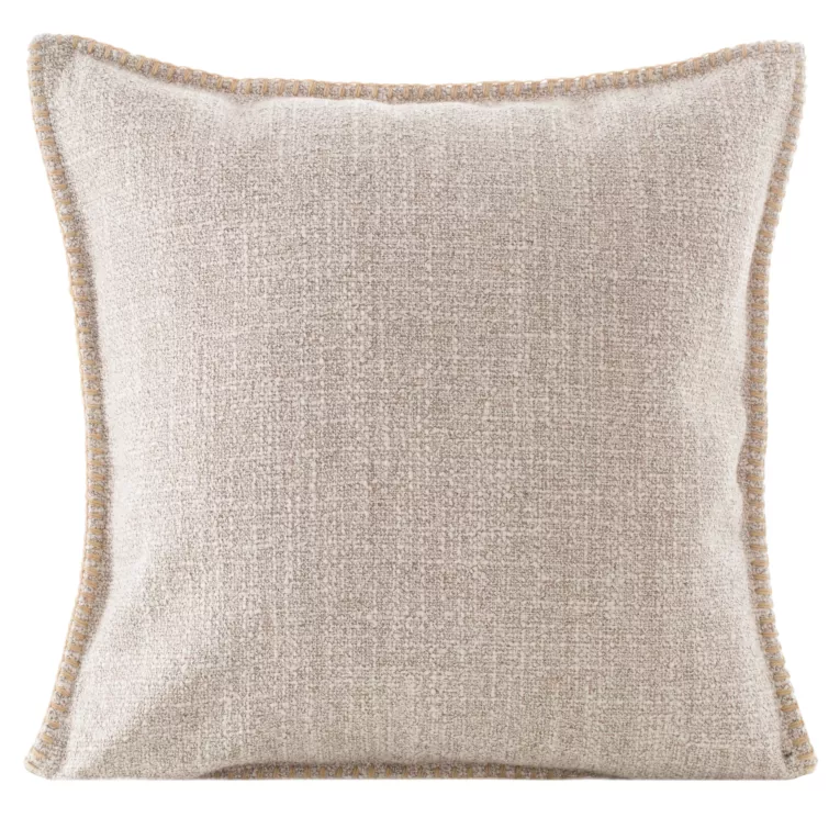 Poszewka z miękkiej szenilowej tkaniny  z ozdobną wypustką