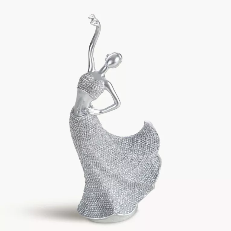 Figurka srebrna w kształcie baletnicy o drobnym strukturalnym wzorze 8x5x20 cm ELDO