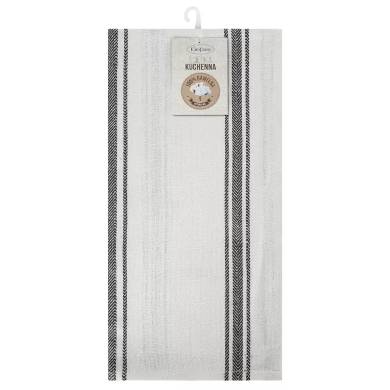 Ściereczka kuchenna 50x70 cm bawełniana kolor biały ,czarny 200 g/m2 OLIVIA