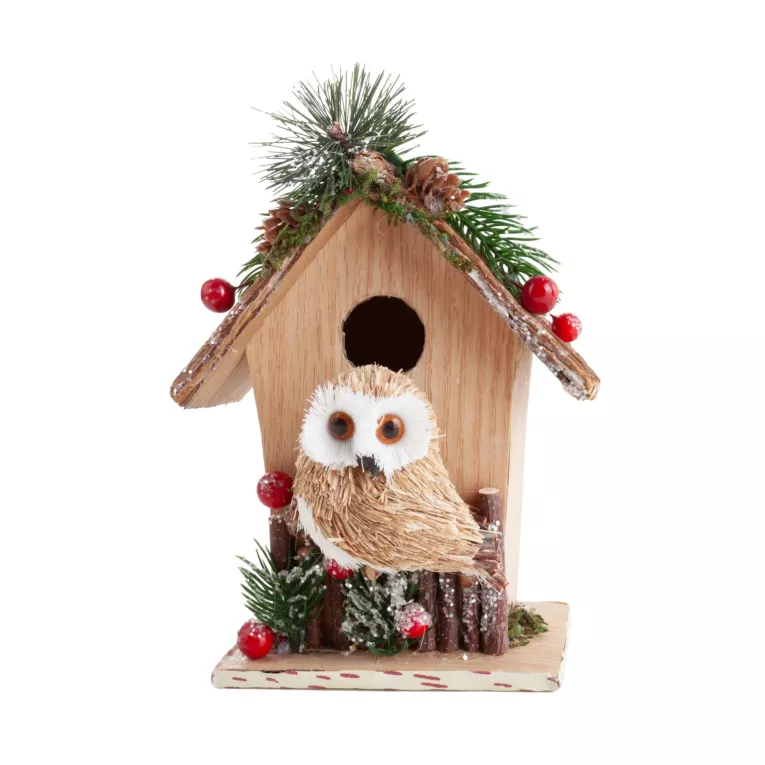 Ozdoba choinkowa urocza sowa w stylu eko