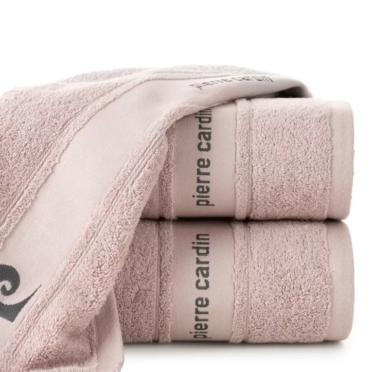 PIERRE CARDIN Ręcznik NEL w kolorze pudrowym, z żakardową bordiurą