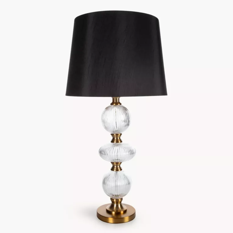 Lampa stołowa czarno, złota SANNY z podstawy z szklanych bombek