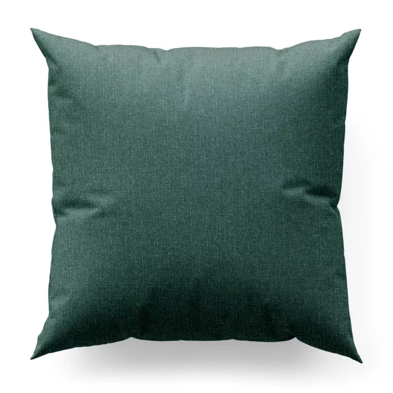 Poszewka szyta ciemnozielona z tkaniny o naturalnym splocie w stylu eko