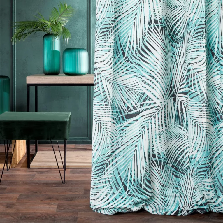DIVA LINE Zasłona AGOTA z nadrukiem liści palmy