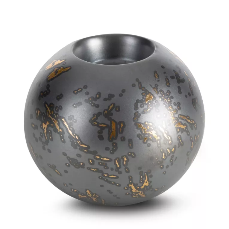 Świecznik ARIELA na tealighty zdobiony marmurkowym wzorem