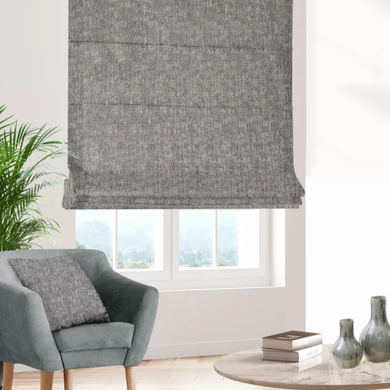 Roleta rzymska CANDY grafitowa z tkaniny z strukturalnym spolotem