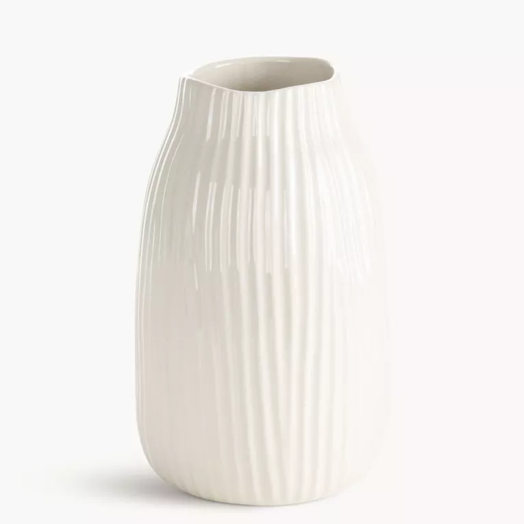 Wazon kremowy w wytłaczanym wzorem 15x15x25 cm JENNY - kolekcja SEA SUMMER