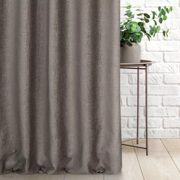 Tkanina zasłonowa, miękka, szenilowa tkanina, przetykana błyszczącą nicią