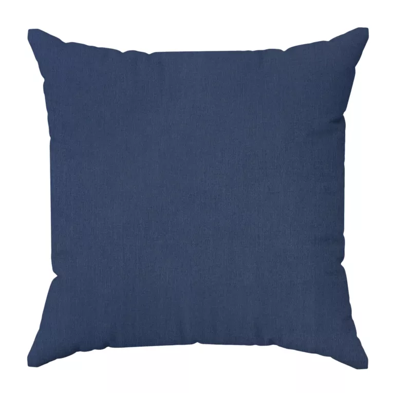 Poszewka szyta STYLE granatowa o naturalnym charakterze, z widocznym, ozdobnym splotem