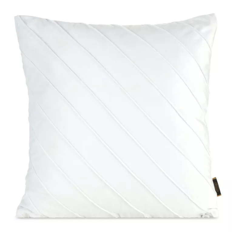 Poszewka na poduszkę 45x45 cm welwetowa biała z geometrycznym przeszywanym wzorem NALA Eurofirany Premium