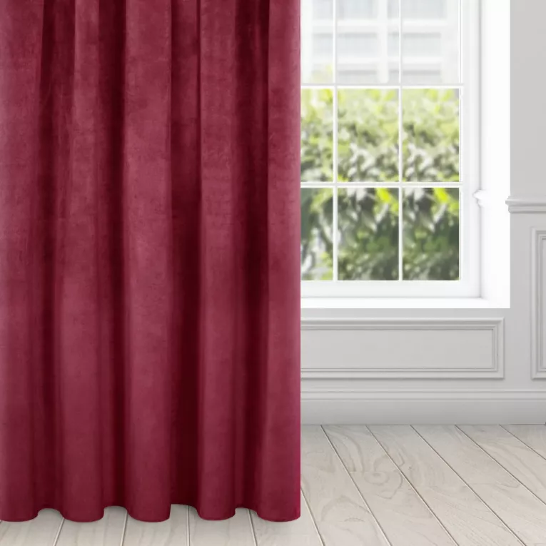 Zasłona bordowa z ekskluzywnego aksamitnego welwetu 290 g/m2 140x270 cm taśma - RIA - Diva Line