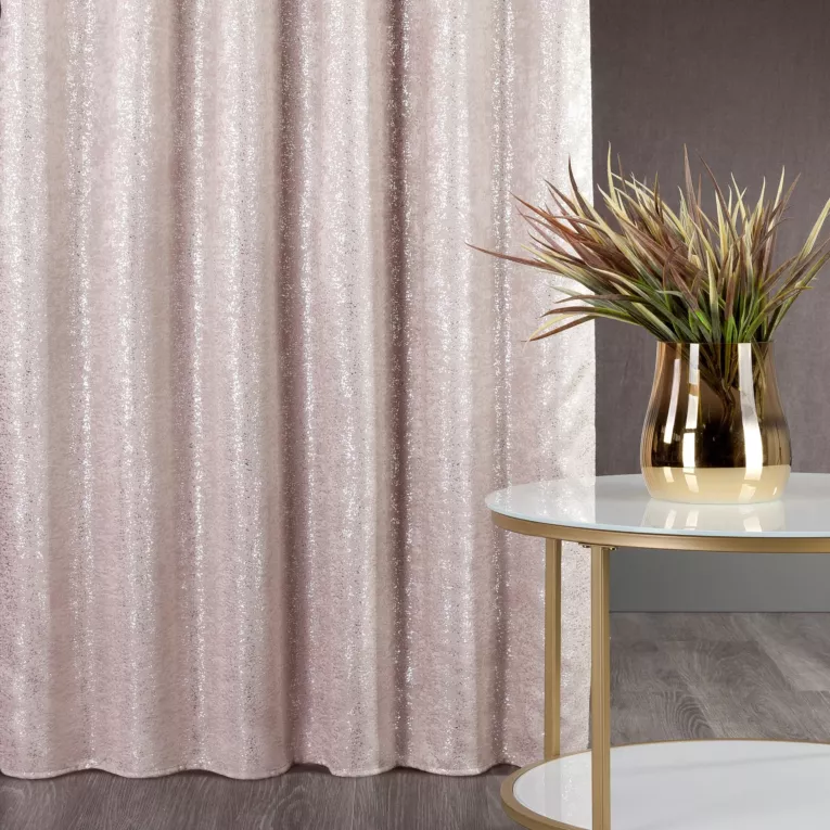 Zasłona zaciemniająca KATIE z nakrapianym srebrnym nadrukiem