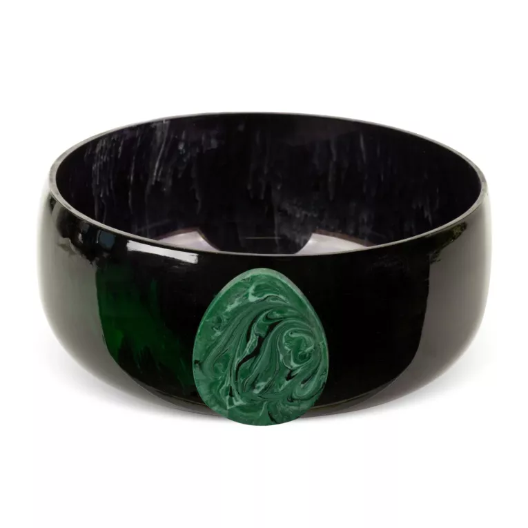 Misa CAPRI ze szkła artystycznego z malachitową ozdobą