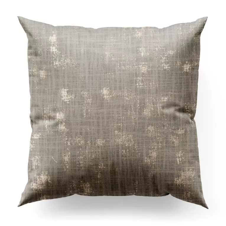 Poszewka szyta srebrno złocista z tkaniny o naturalnym splocie, zdobiona błyszczcącym nadrukiem Italissima Eva Minge