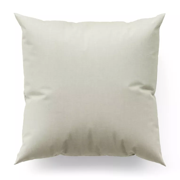 Poszewka szyta ciemnokremowa z tkaniny z dodatkiem połyskującej nici, z widocznym ozdobnym splotem