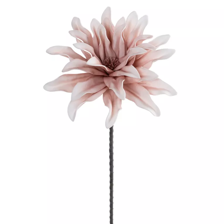 Kwiat sztuczny biały, jasnoróżowy z plastycznej pianki foamiran 60 cm