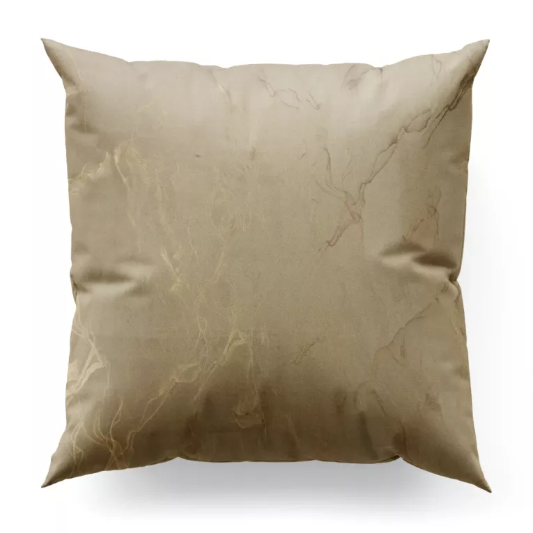 Poszewka na wymiar jasnobeżowo złocista z tkaniny welwetowej ze złotym marmurkowym nadrukiem