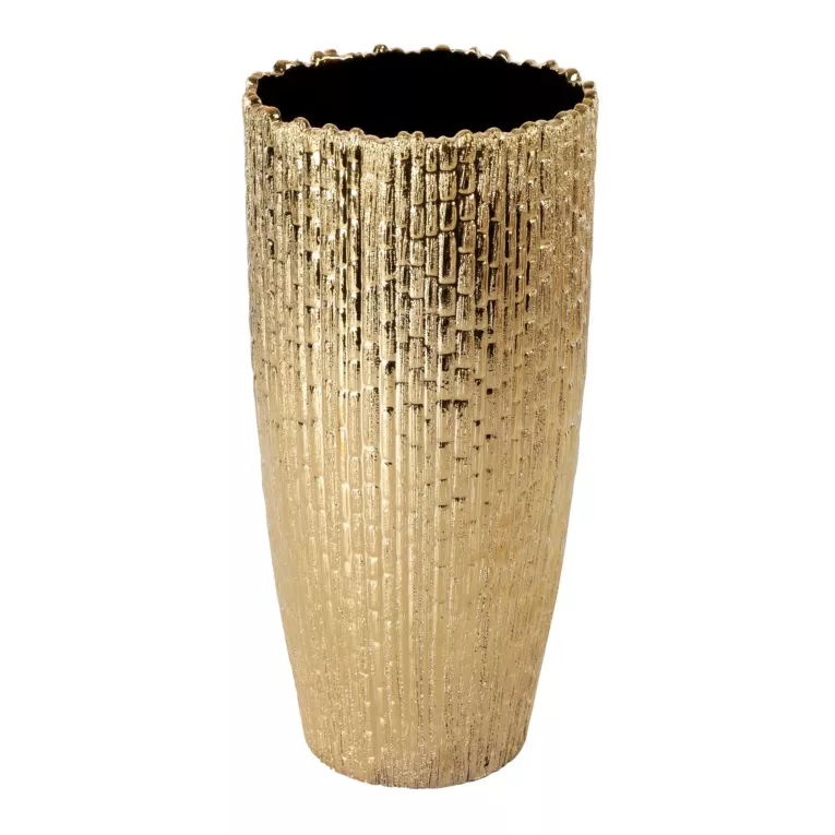 Wazon ceramiczny AVI z wytłaczanym wzorem w stylu glamour
