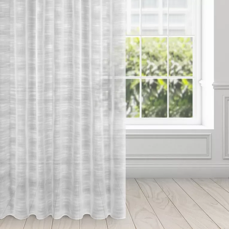 Firana biała z efektem deszczyku półprzezroczysta 140x270 cm taśma ASTERA