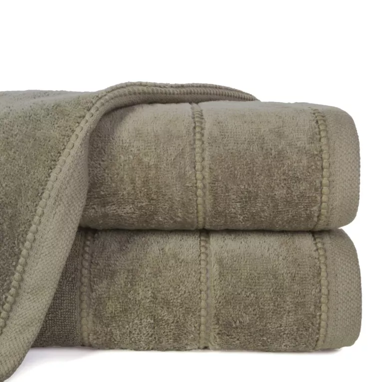 Ręcznik do rąk 30x50 cm bawełniany kolor brązowy z welwetową bordiurą 500 g/m2 MARI