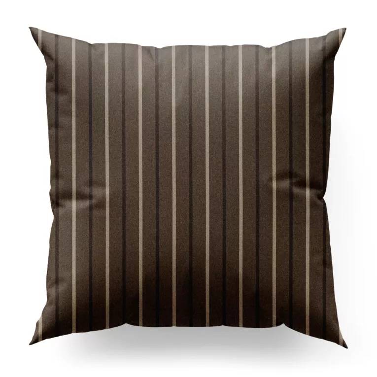 Poszewka szyta brązowa z tkaniny o jodełkowym splocie z wzorem w pasy