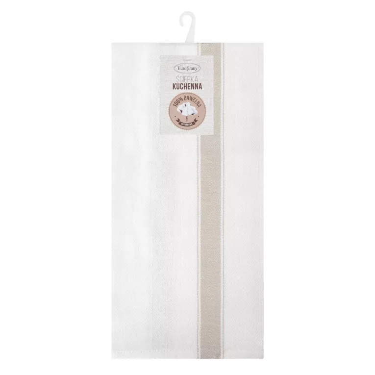 Komplet ściereczek kuchennych 2szt 50x70 cm bawełniany kolor beżowy w pasy 200 g/m2 SOFIA