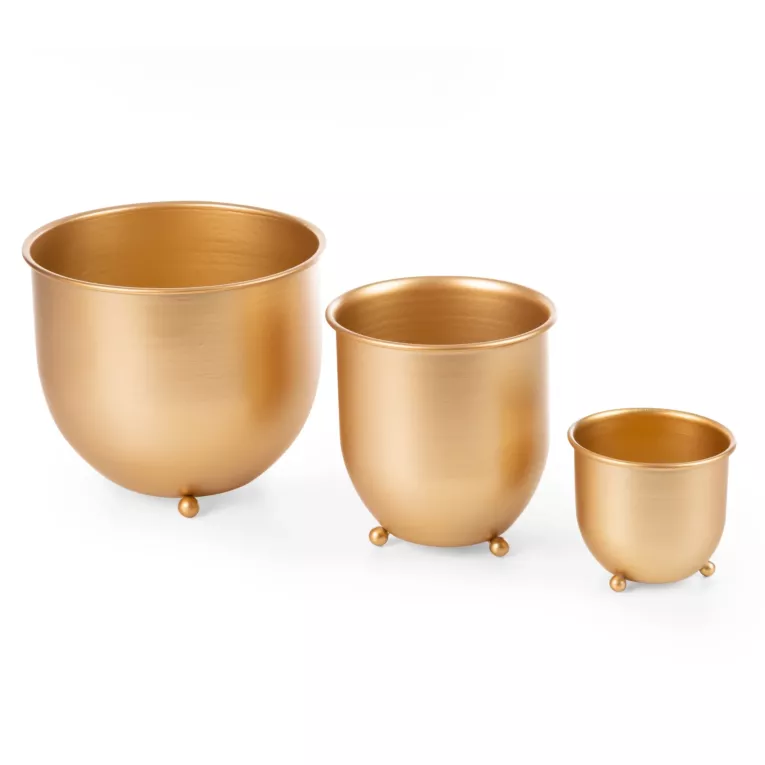 Komplet 3 szt metalowych osłonek na donicę