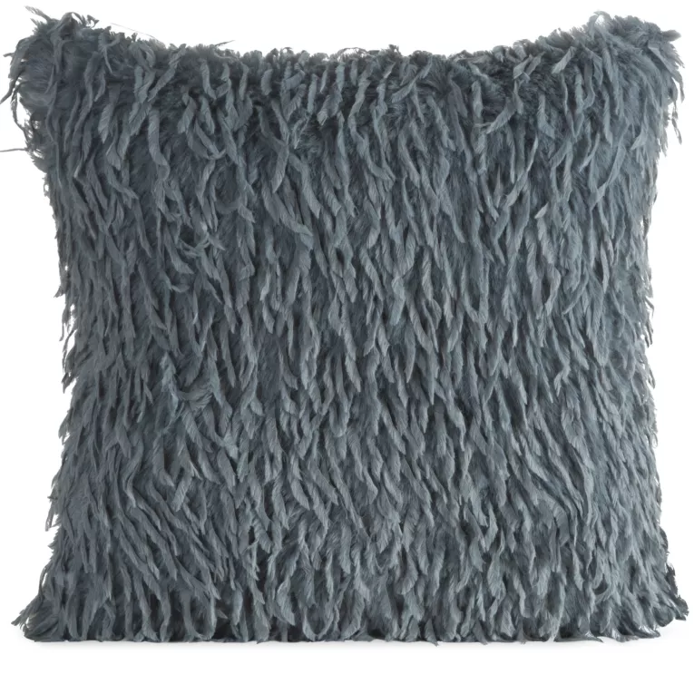 Poszewka na poduszkę 45x45 cm granatowa z miękkiego futerka ADORE