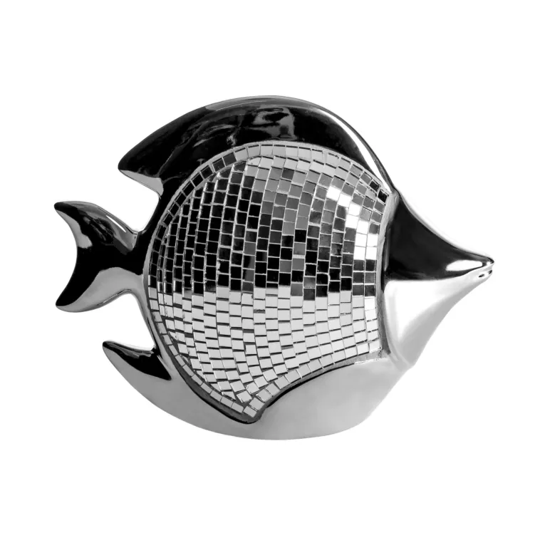 Ryba figurka ceramiczna MIRONA zdobiona drobnymi witrażowymi lusterkami