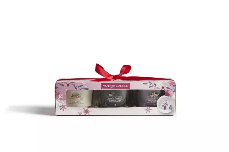 YANKEE CANDLE - zestaw SNOW GLOBE WONDERLAND na prezent 3 mini świece zapachowe