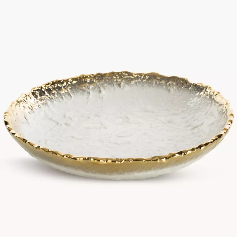 Patera dekoracyjna SERIN w cieniowanej kolorystyce biało złotej