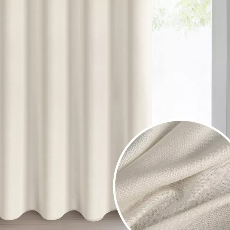 Zasłona kremowa z matowej tkaniny z efektem melanżu 140x250 cm przelotka - ADELINA