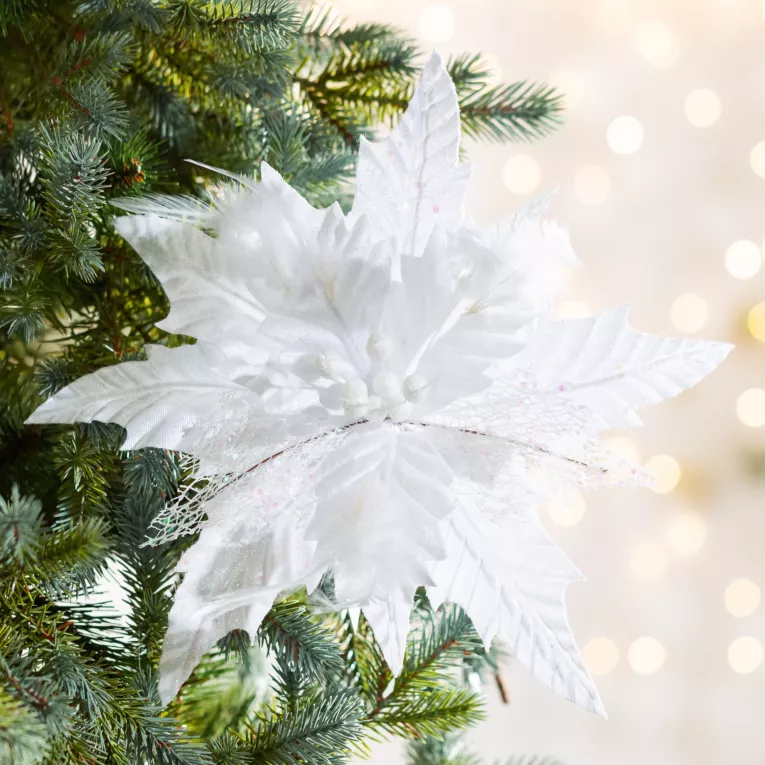 Świąteczny kwiat dekoracyjny z welwetowej tkaniny