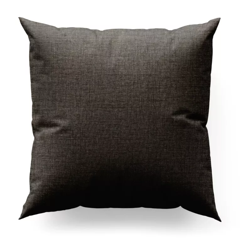 Poszewka szyta brązowa z tkaniny w stylu eko o naturalnym splocie