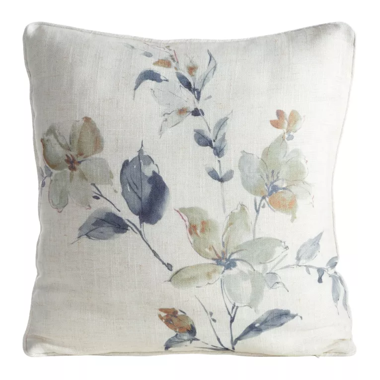 Poszewka na poduszkę 45x45 cm o strukturze lnu z lamówką naturalna, jasnoszara LEN