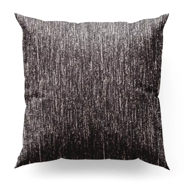 Poszewka szyta czarno beżowa z miękkiej tkaniny szenilowej z melanżowym wzorem