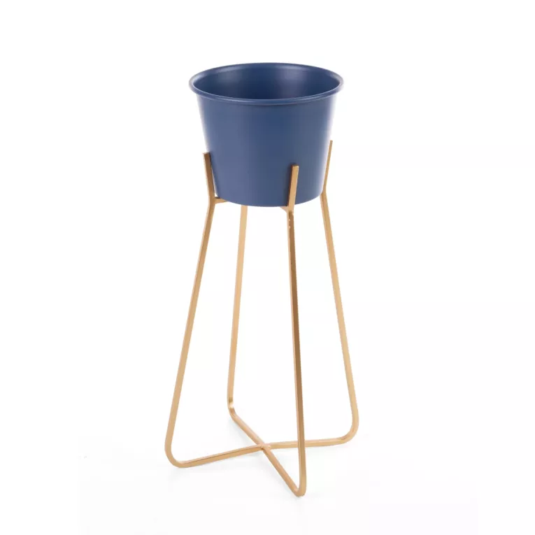 Metalowa osłonka na donicę na stojaku