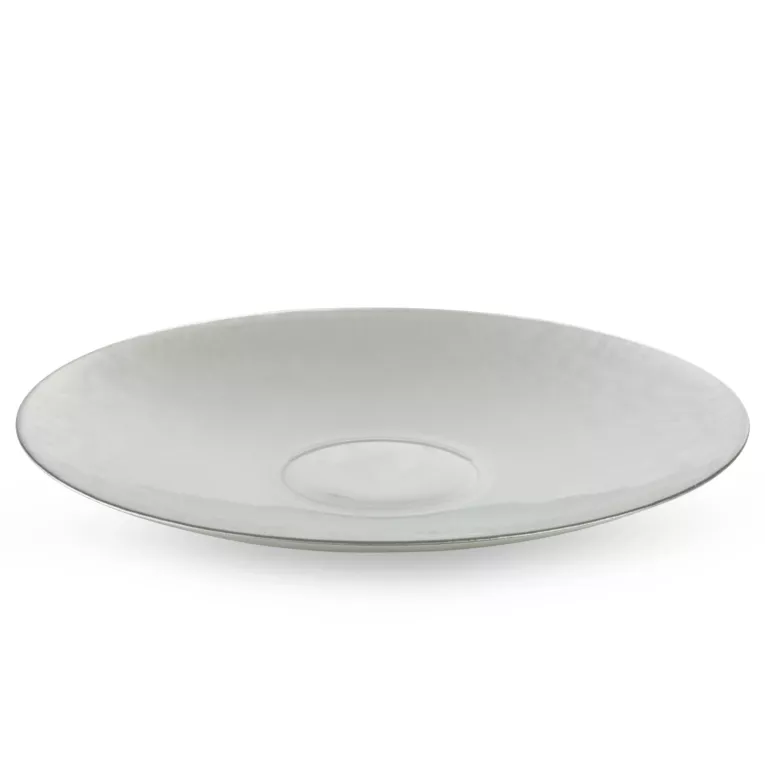 Patera ze szkła artystycznego srebrna