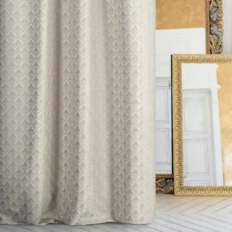 Tkanina zasłonowa, gruba, welwetowa  z eleganckim ornamentem